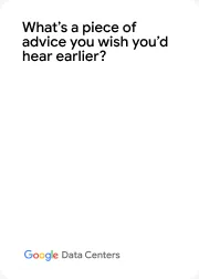Prompt card asking for advice.