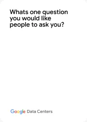 Prompt card asking a question.
