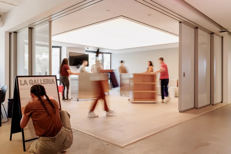 The Gallery: a flexible setting for sharing work.