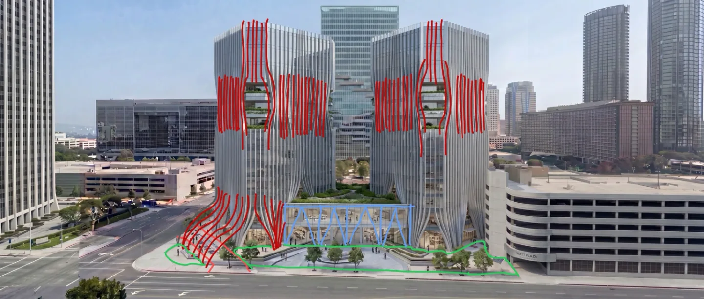Architectural markup locates proposed changes within the site.